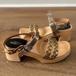 Swedish Hasbeens Tanja Leather Sandals Size 37 6.5